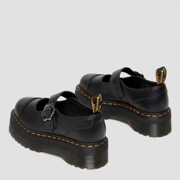 *NEW* Dr. Martens Addina Flower Buckle Leather Platform Shoes - Picture 6 of 11